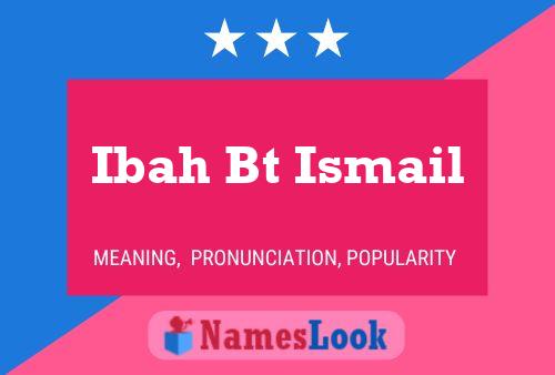 Ibah Bt Ismail Name Poster