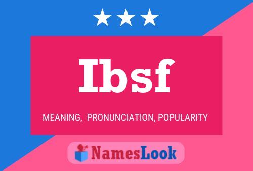 Ibsf Name Poster