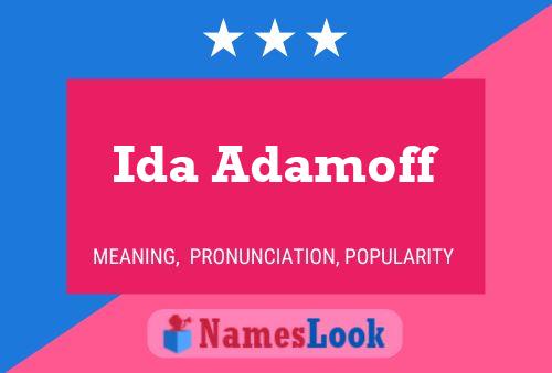 Ida Adamoff Name Poster