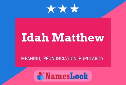 Idah Matthew Name Poster