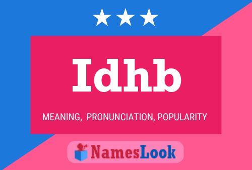 Idhb Name Poster