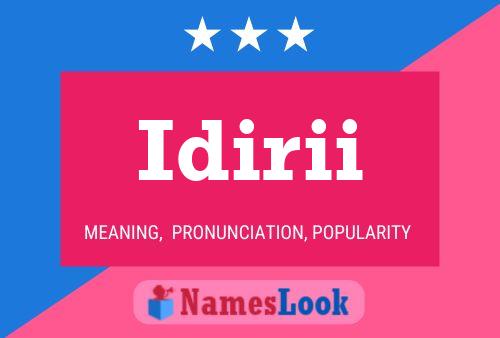 Idirii Name Poster