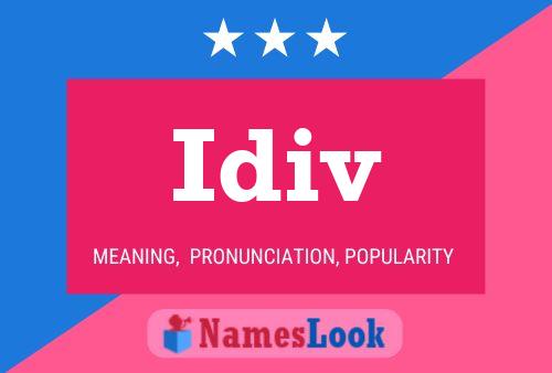 Idiv Name Poster