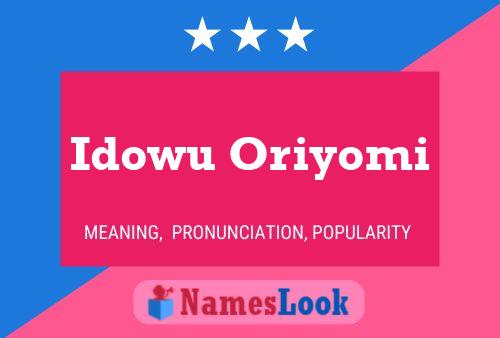 Idowu Oriyomi Name Poster