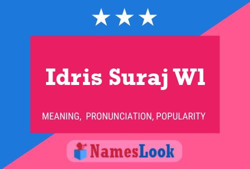 Idris Suraj Wl Name Poster