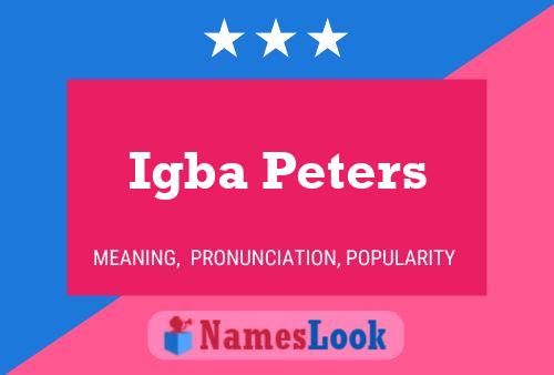 Igba Peters Name Poster