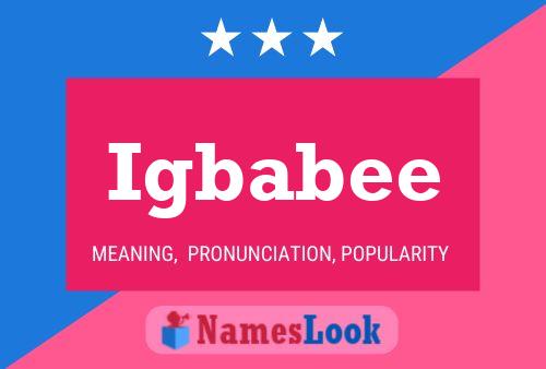 Igbabee Name Poster