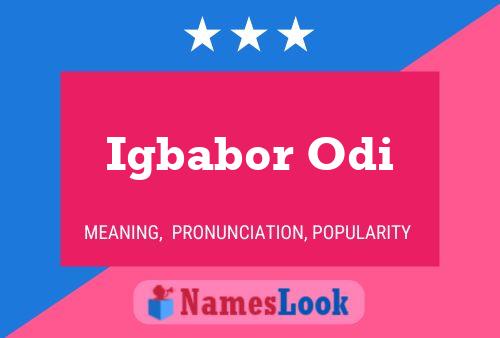 Igbabor Odi Name Poster