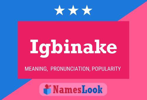 Igbinake Name Poster