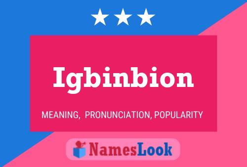 Igbinbion Name Poster