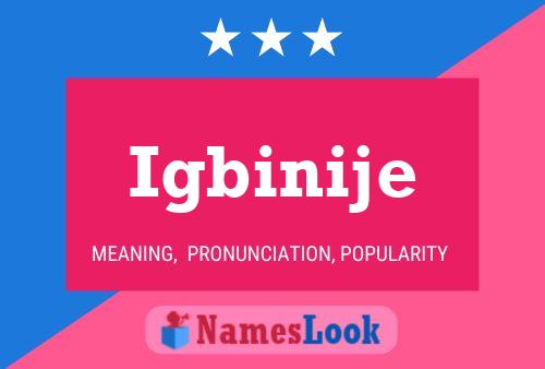 Igbinije Name Poster