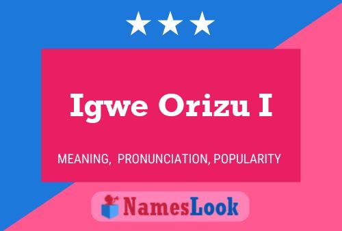 Igwe Orizu I Name Poster