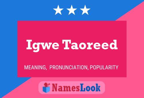 Igwe Taoreed Name Poster