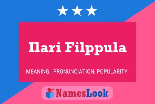 Ilari Filppula Name Poster