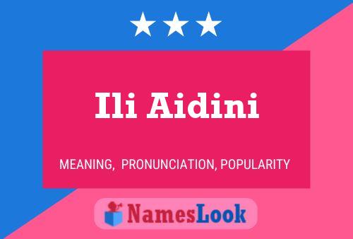 Ili Aidini Name Poster