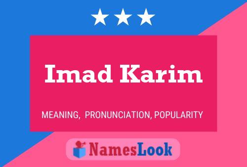 Imad Karim Name Poster