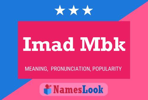 Imad Mbk Name Poster