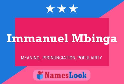 Immanuel Mbinga Name Poster