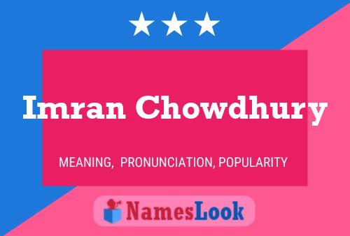 Imran Chowdhury Name Poster