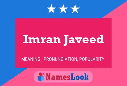 Imran Javeed Name Poster