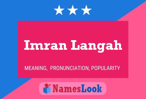 Imran Langah Name Poster