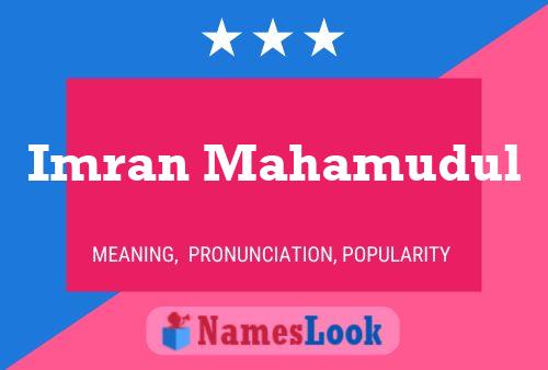 Imran Mahamudul Name Poster