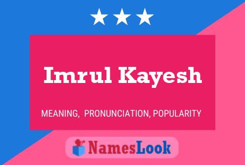 Imrul Kayesh Name Poster