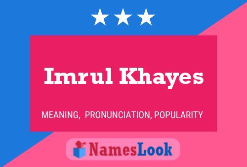 Imrul Khayes Name Poster