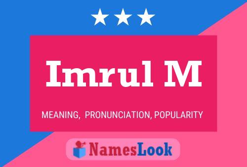 Imrul M Name Poster