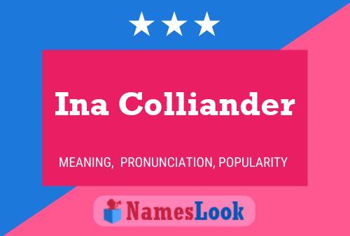 Ina Colliander Name Poster