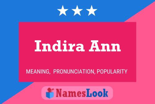 Indira Ann Name Poster