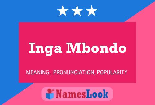 Inga Mbondo Name Poster