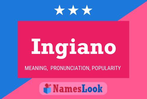 Ingiano Name Poster