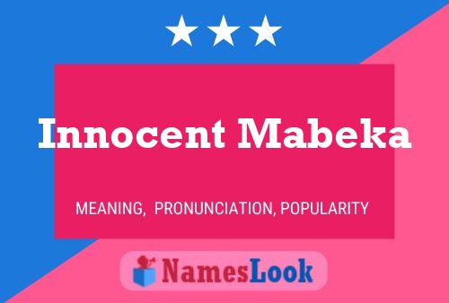 Innocent Mabeka Name Poster