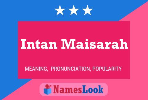 Intan Maisarah Name Poster