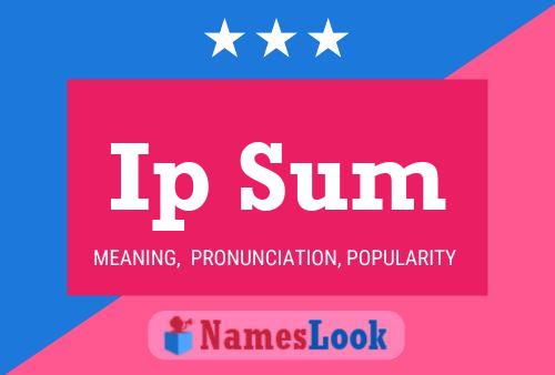 Ip Sum Name Poster