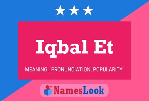 Iqbal Et Name Poster