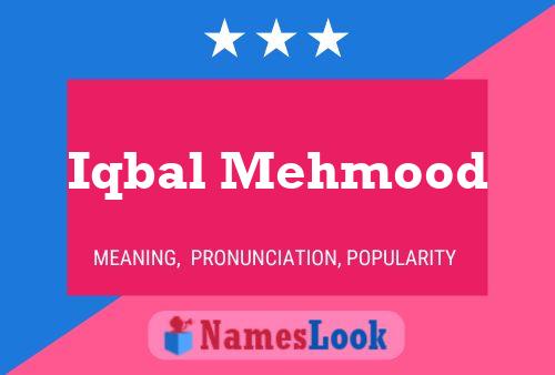 Iqbal Mehmood Name Poster