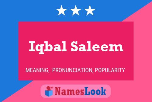 Iqbal Saleem Name Poster