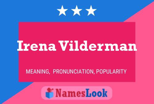 Irena Vilderman Name Poster