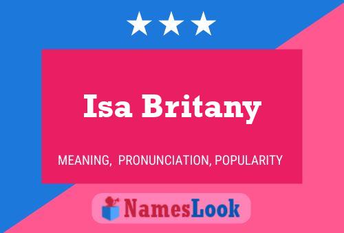 Isa Britany Name Poster