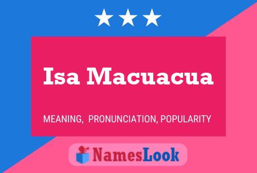 Isa Macuacua Name Poster