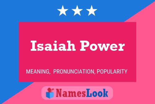 Isaiah Power Name Poster