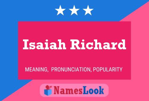 Isaiah Richard Name Poster