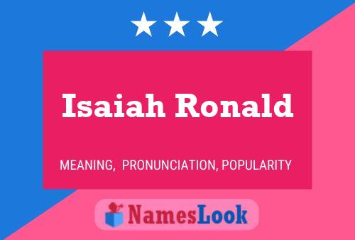 Isaiah Ronald Name Poster