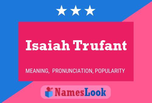 Isaiah Trufant Name Poster