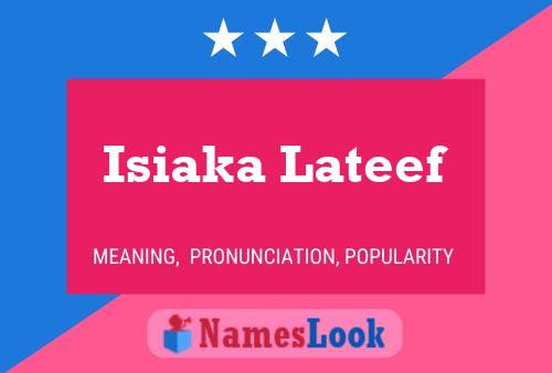 Isiaka Lateef Name Poster