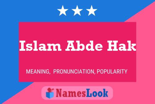 Islam Abde Hak Name Poster