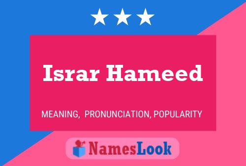 Israr Hameed Name Poster