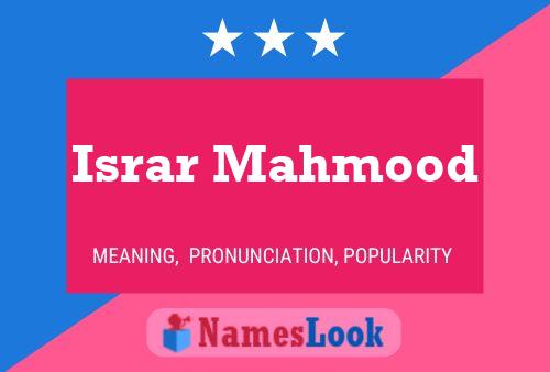 Israr Mahmood Name Poster